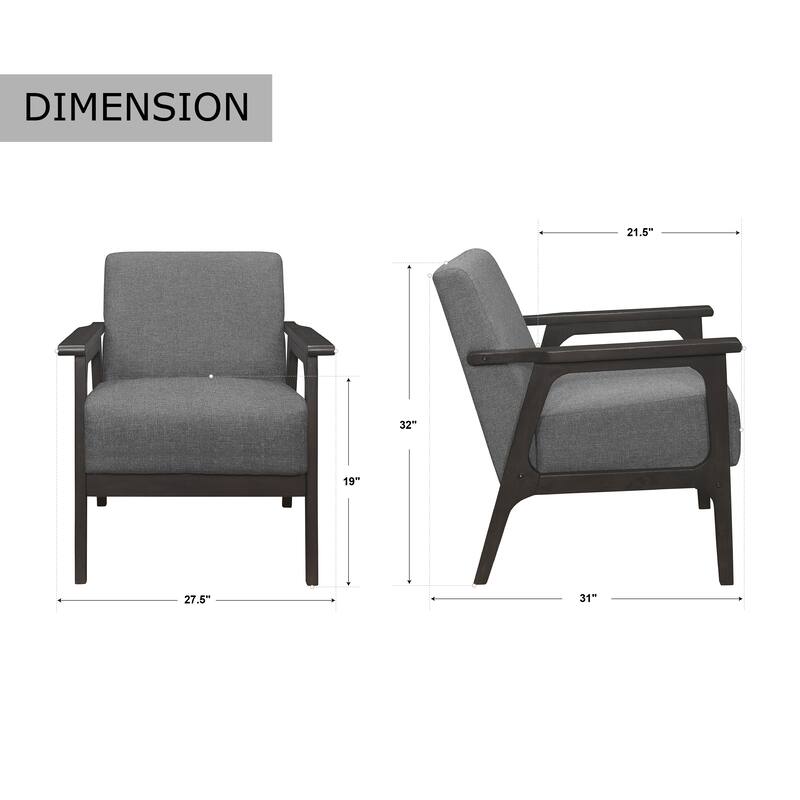 Roweena Wood Arm Accent Chair