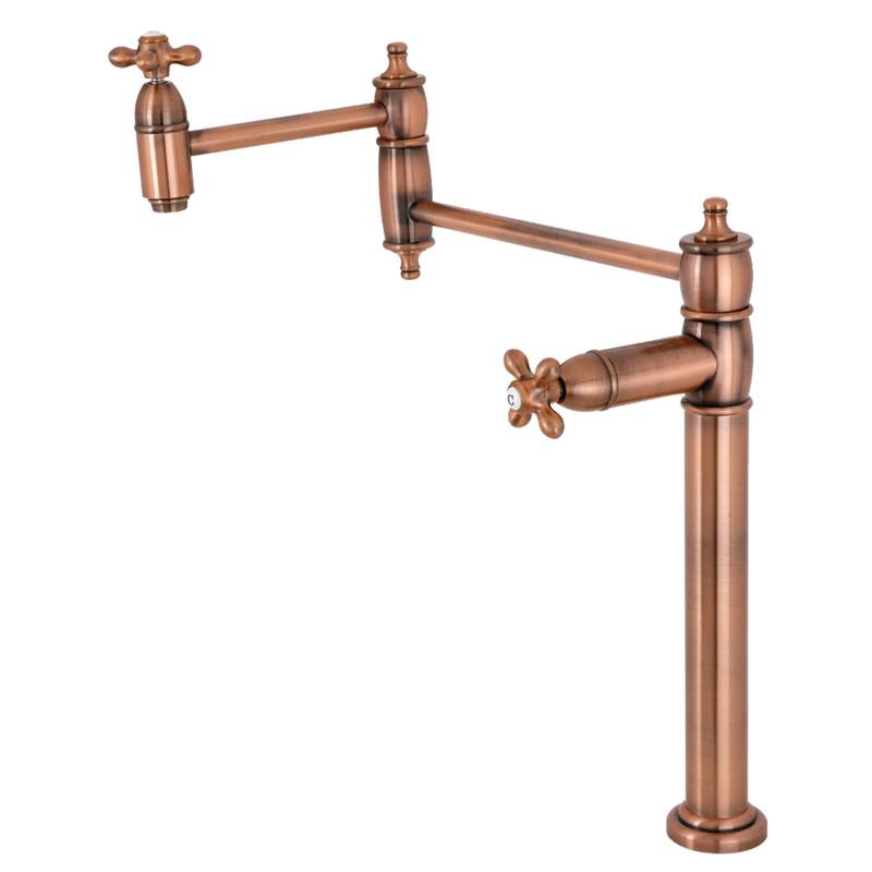Kingston Brass KS370.AX Restoration 3 GPM Single Hole Pot Filler with - Antique Copper