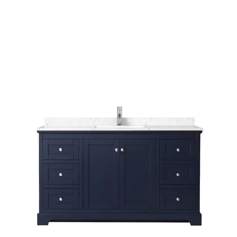 Avery 60 Inch Single Vanity, Cultured Marble Top