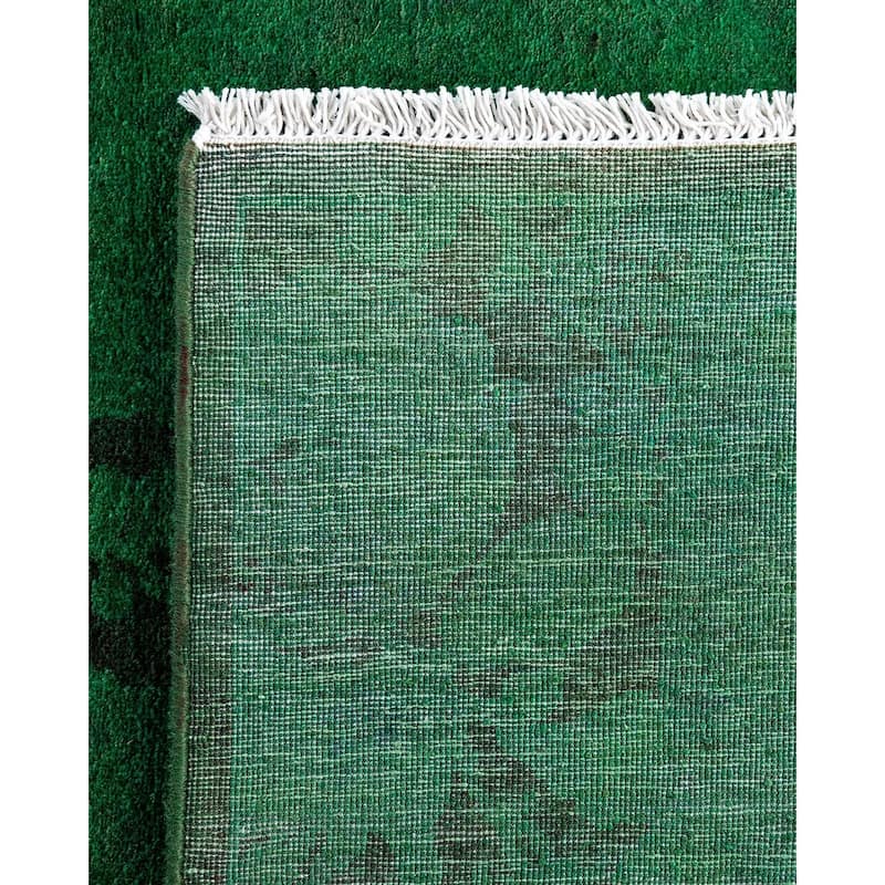 Contemporary Overdyed Wool Hand Knotted Runner - 2' 8" x 9' 8"