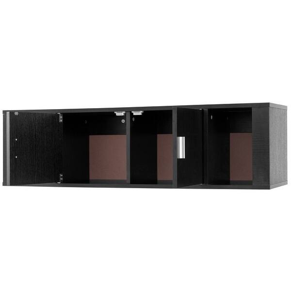 Shop Costway 2 Cube Wall Mounted Floating Hutch 2 Door Media