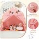 preview thumbnail 30 of 28, Gymax Kids Play Tent w/Flags and Globe String Lights for 3-12 Years - See Details