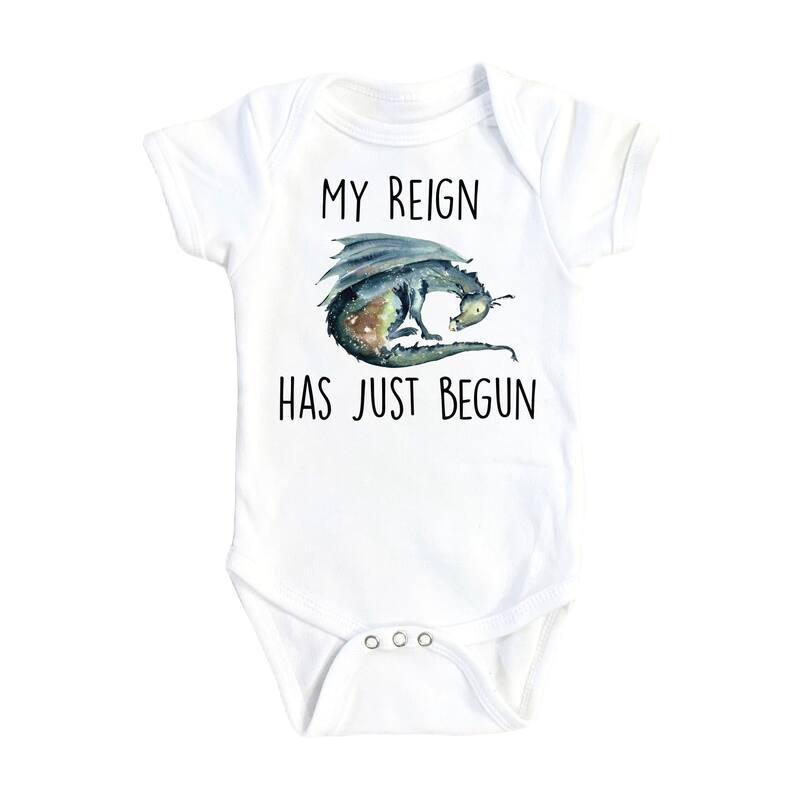 Dragon Green - Baby Boy Girl Clothes Infant Bodysuit Funny Cute Newborn - White - 3-6M
