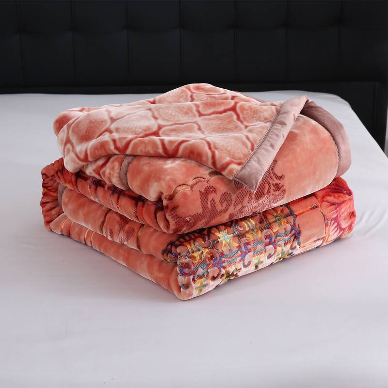 Luxury Heavy Thick Plush Blanket 2 Ply A&B Disign For Winter