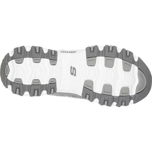 grey and white skechers
