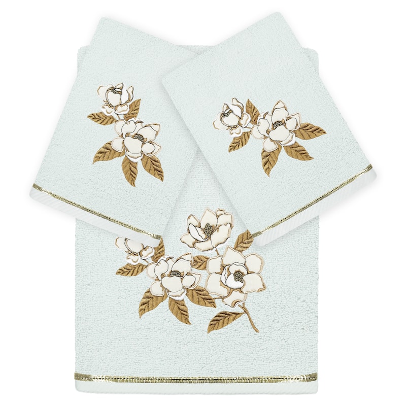 Authentic Hotel and Spa Turkish Cotton Maggie 3 PC Towel Set - Aqua