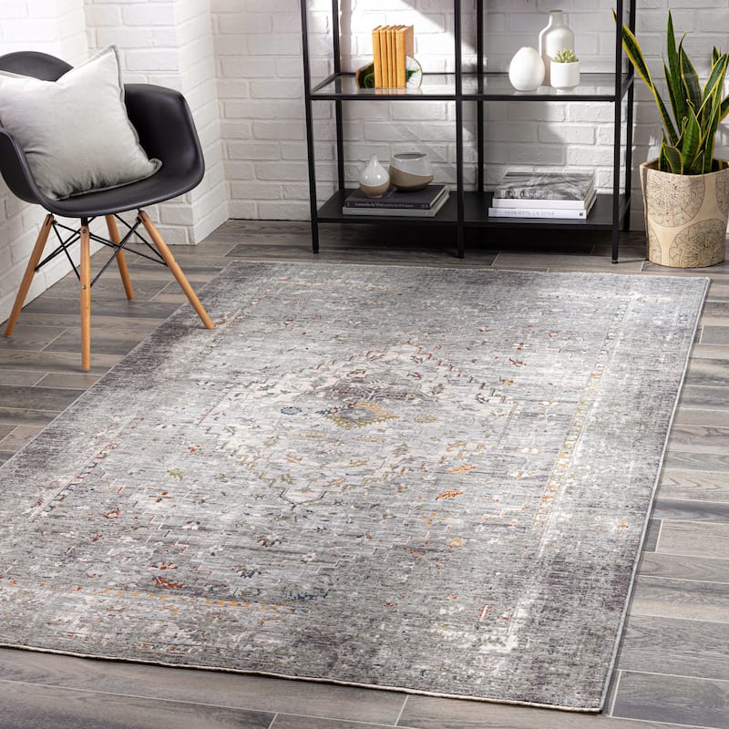 Livabliss Traditional Presidential Medallion Area Rug - 2' x 3'3" - Grey