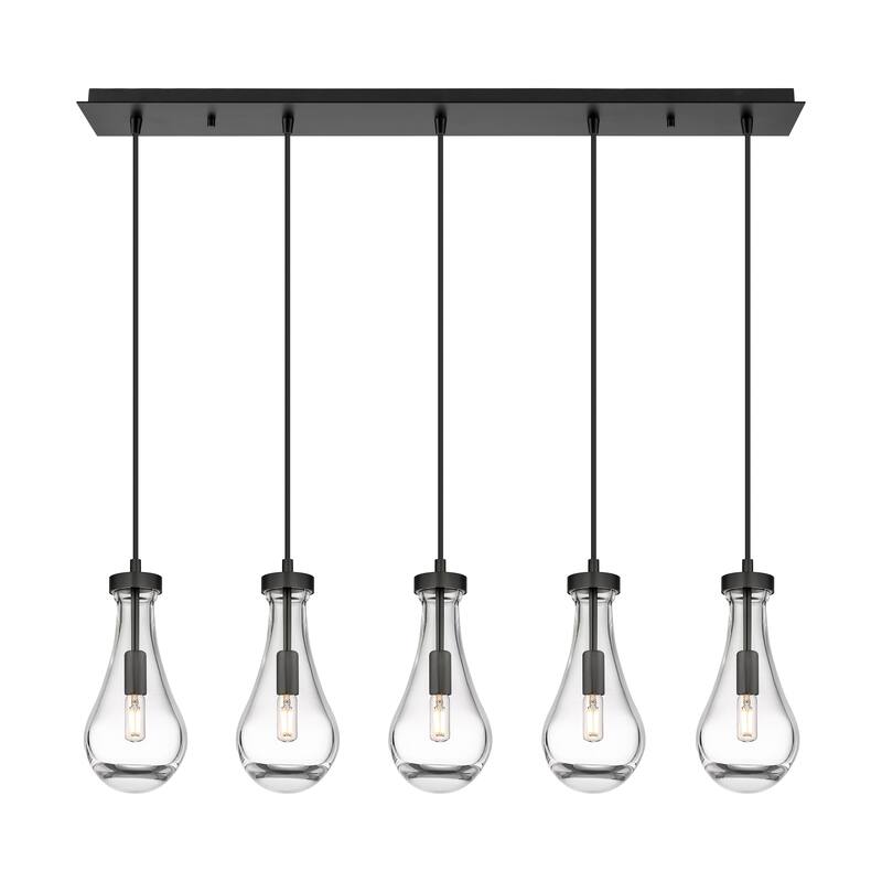 Innovations Lighting Owego - 5 Light 5" Cord Hung Linear Pendant - Clear/Matte Black