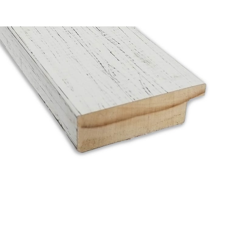 Beveled Wood Wall Mirror - Shiplap White Frame