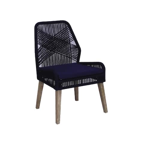 Sorrel Dark Navy Woven Rope Dining Chairs (Set of 2)