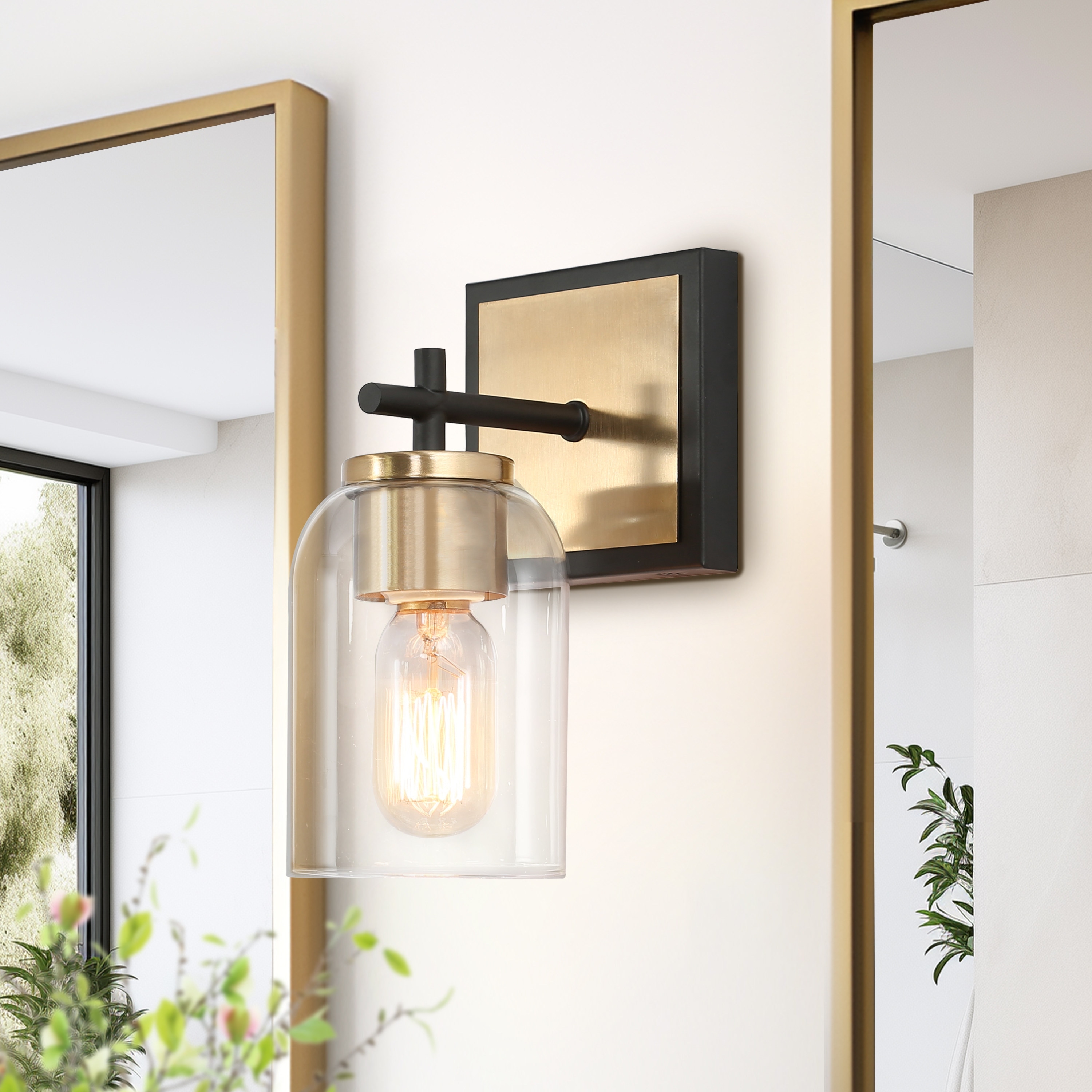 Brass and black wall lights top