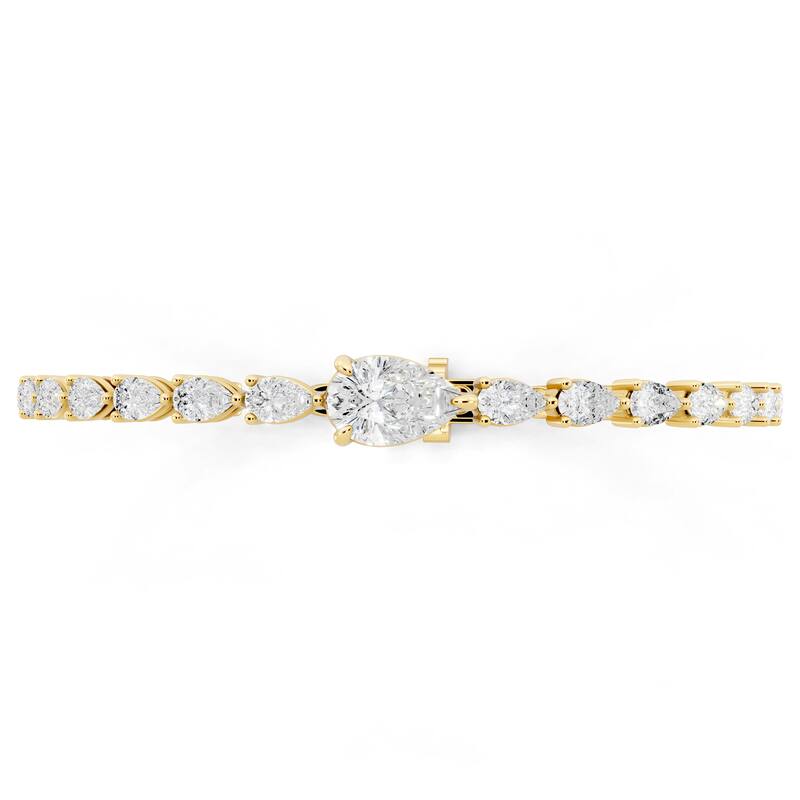 Auriya 14K Gold Pear-shaped Lab Grown Diamond Fashion Bracelet 5 2/5 ct. tw. (E-F VS)