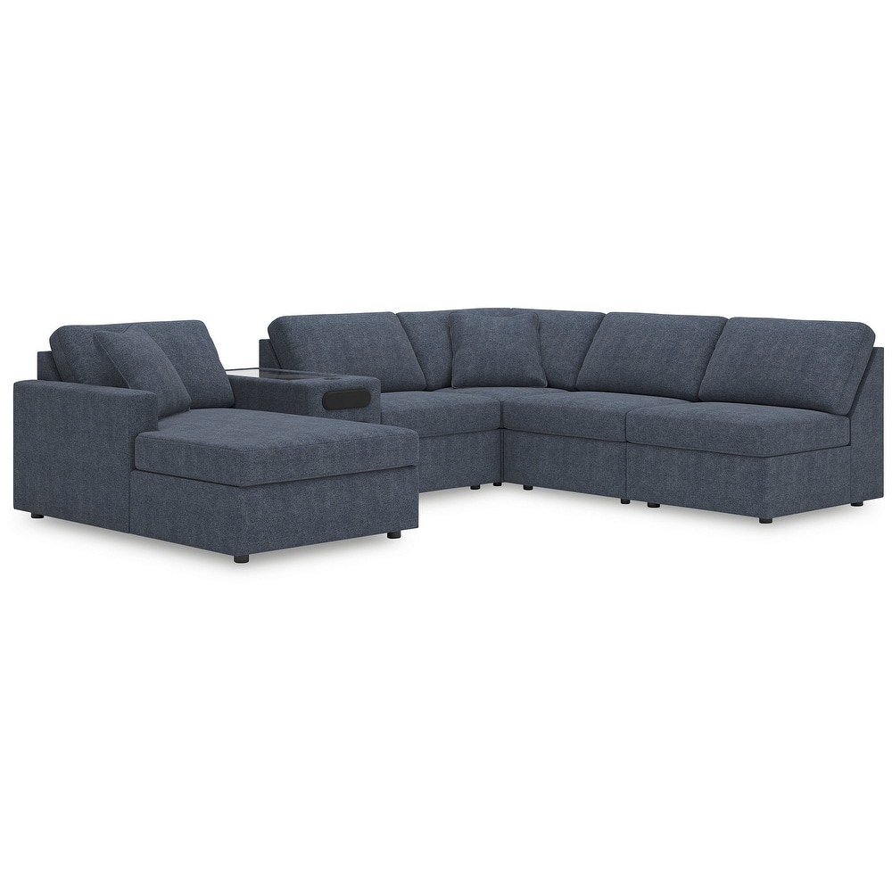 Signature Design by Ashley Modmax 6-Piece Sectional with Chaise and Audio Console - 140" W x 86" D x 36" H