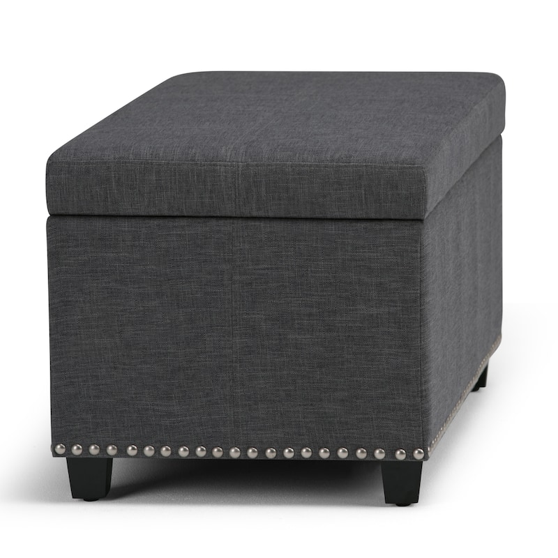WYNDENHALL Megan 34 inch Wide Transitional Rectangle Storage Ottoman