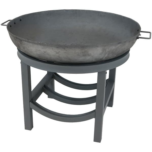 Shop Sunnydaze Outdoor Cast Iron Fire Pit Bowl With Built In Log