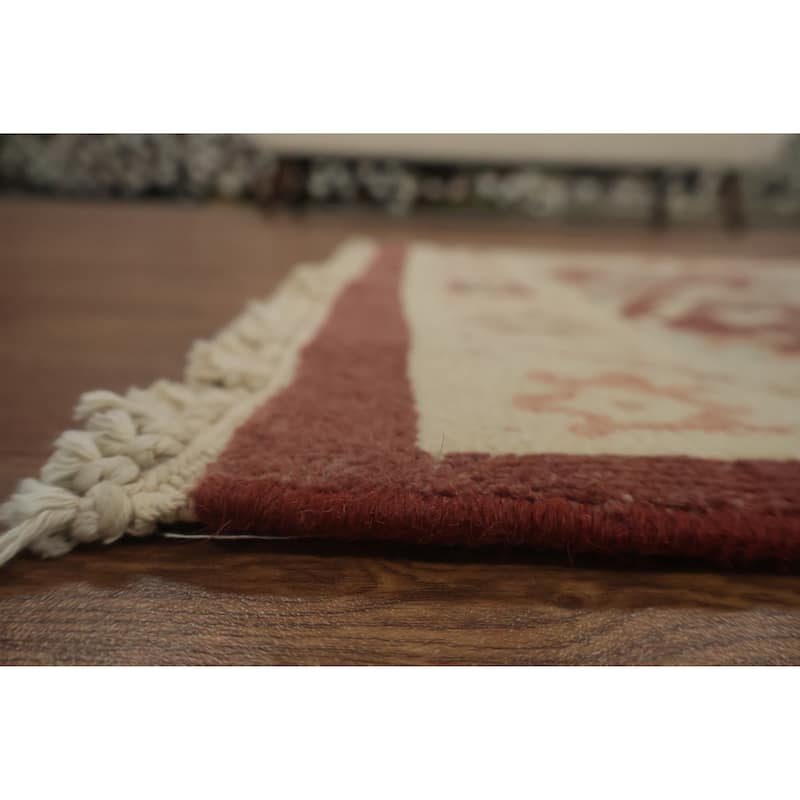 Hand Knotted Oriental 100% Wool Carpet Traditional All-Over Oranges & Rust Ziegler Area Rug - 3' 9'' X 2' 0''