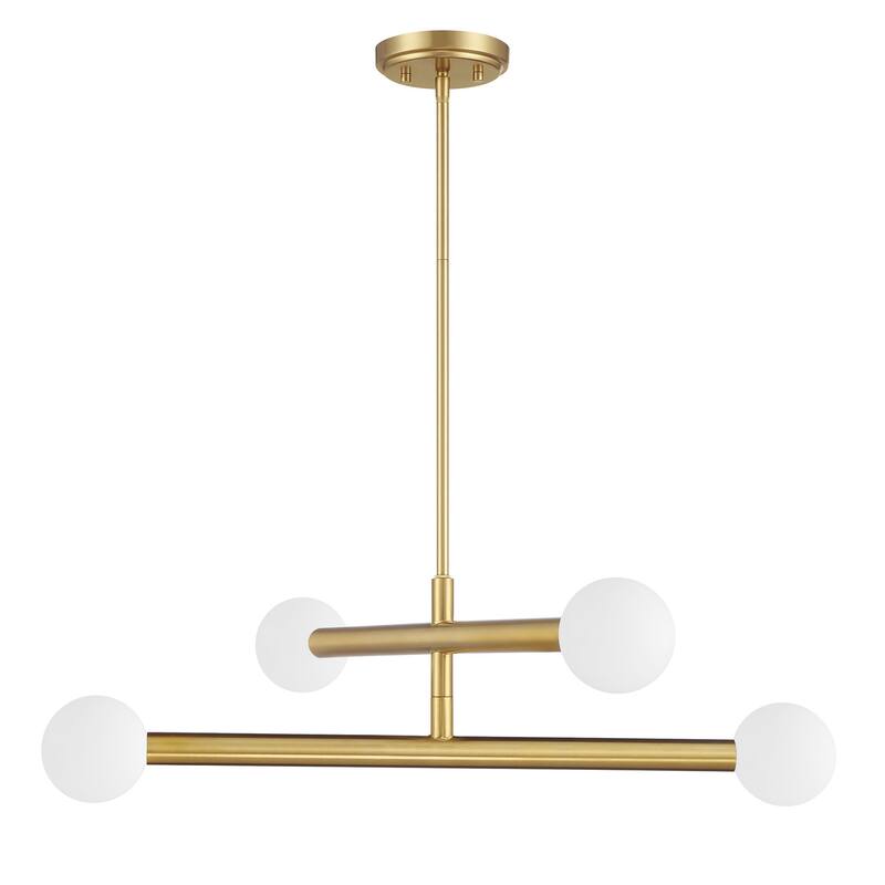 Bellevue SHCH24949 4 Light 30" Wide Chandelier with Opal Glass Shades
