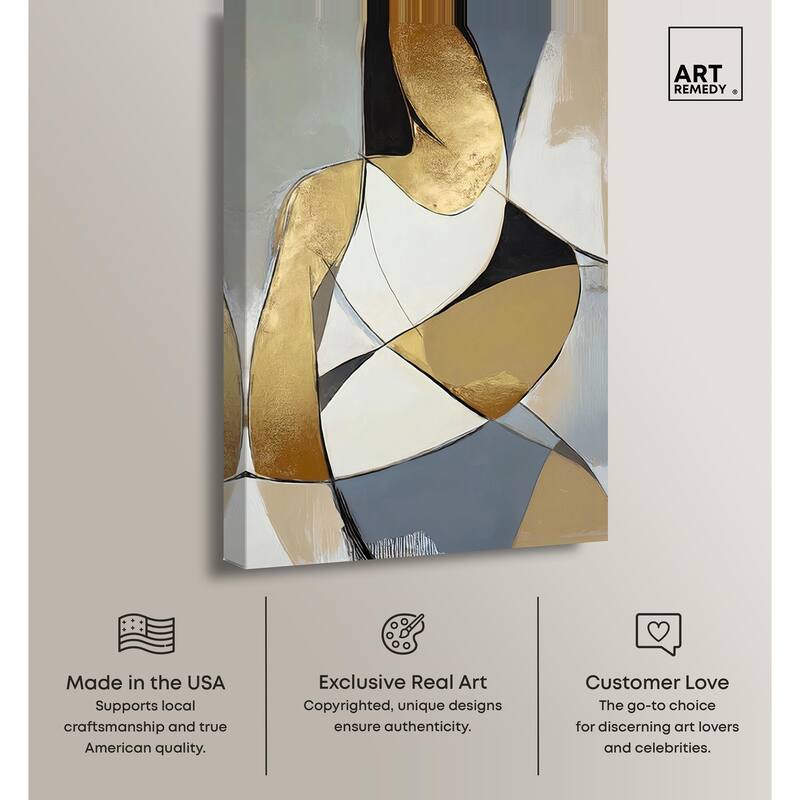 Gold Leaf Contours Canvas by Art Remedy, Gallery Wrapped