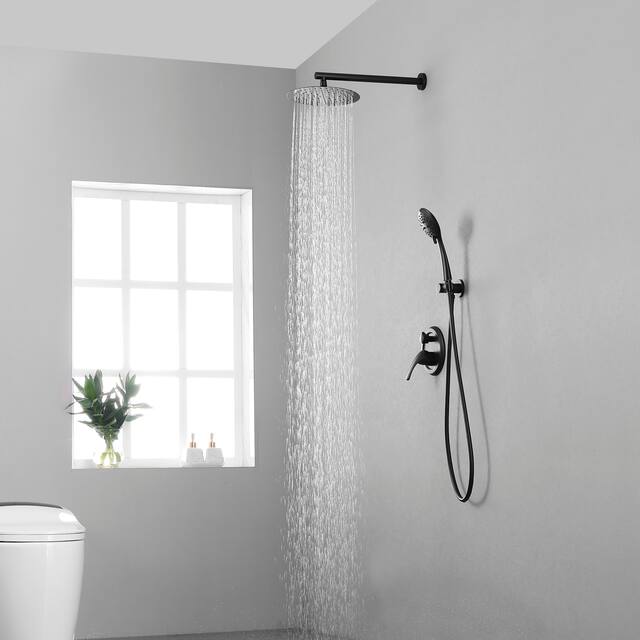 Clihome 5-Spray Patterns 10 in. Wall Mount Dual Shower Heads
