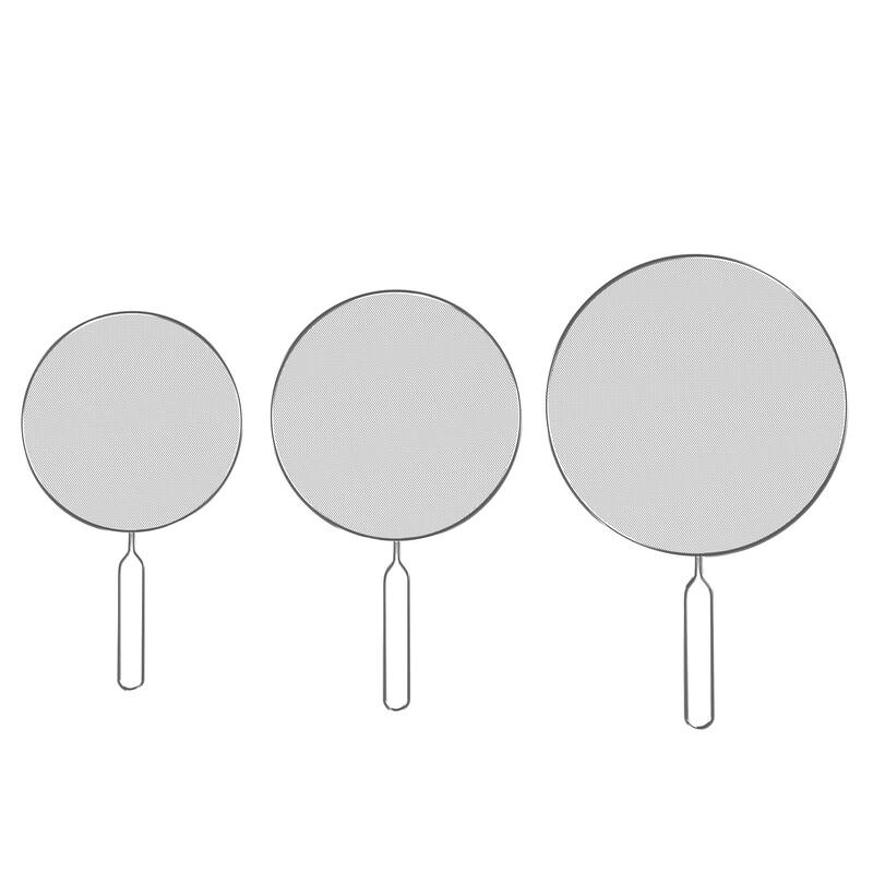 3-Piece Splatter Screen Set – Fine Mesh Stainless-Steel Grease Splatter Guard – Kitchen Gadgets by Classic Cuisine - Silver