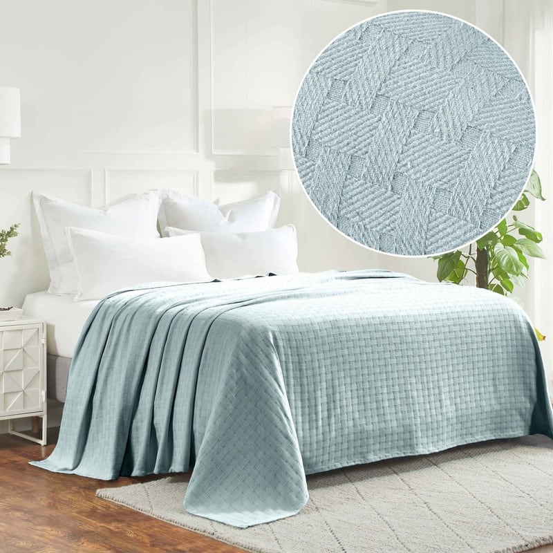 Superior Basketweave All-Season Bedding Cotton Blanket