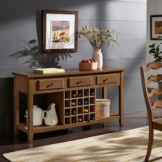 Eleanor Two-Tone Wood Wine Rack Buffet Server by iNSPIRE Q Classic