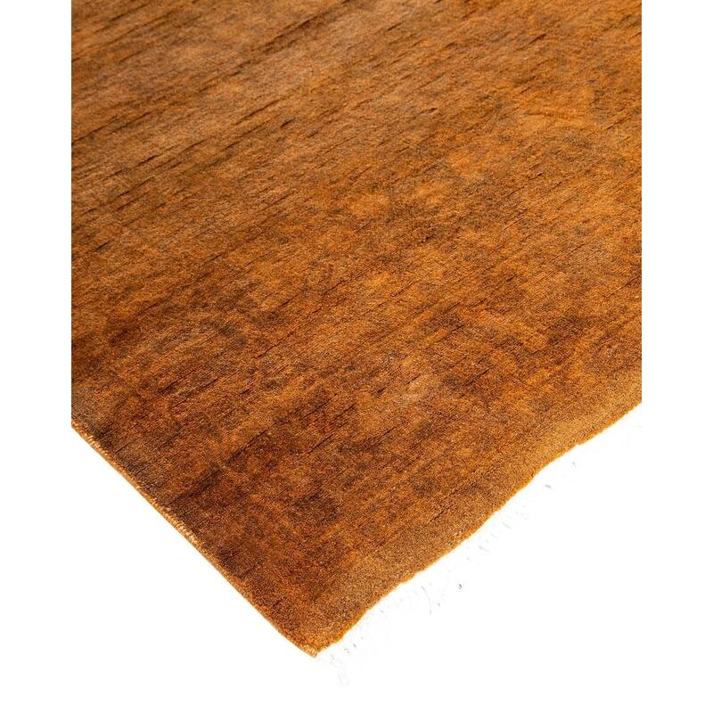 Overton Hand Knotted Wool Vintage Inspired Modern Contemporary Overdyed Gold Runner Rug - 3' 2" x 25' 6"