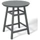 preview thumbnail 106 of 111, Laguna Hdpe All Weather Outdoor Patio 35" Round Counter Table Gray