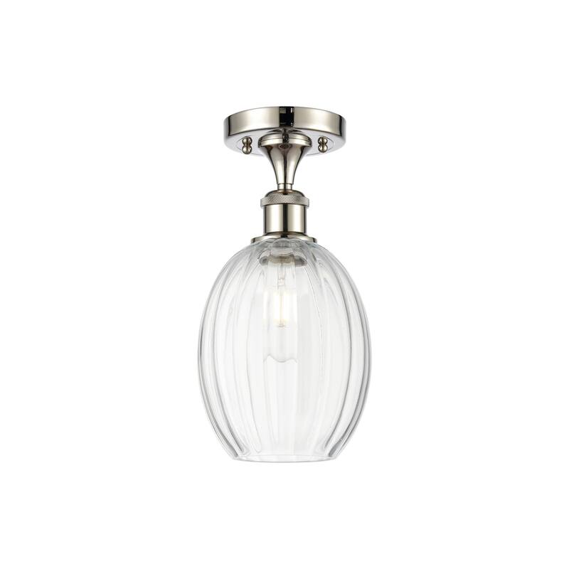 Innovations Lighting 516-1C-12-7 Preston Semi-Flush Preston 7" Wide - Polished Nickel / Clear