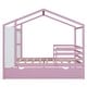 preview thumbnail 19 of 41, Full Size Wood House Bed with Roof & Fence, Multifunction Daybed Frame w/ Writing Board & Trundle for Kids Teens Girls/Boys