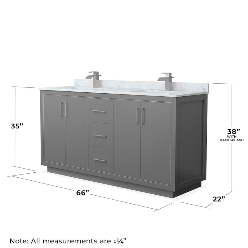 Wyndham Collection WCF1111-66D-NAT-M58 Icon 66" Free Standing Double