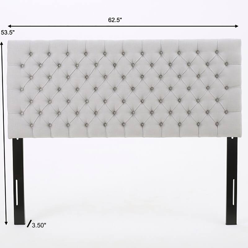 Modern Upholstered Queen Size Bed Headboard with Adjustable Solid Wood and Metal Legs