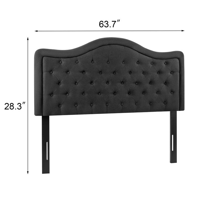 Adeco Queen-Sized Headboard with Adjustable Metal Legs