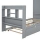 preview thumbnail 15 of 19, Nestfair Twin Size Platform Bed with Storage Headboard and Footboard, Pull Out Shelves and Twin Size Trundle