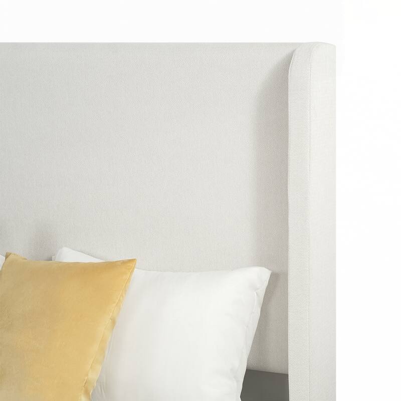 High Headboard Upholstered Platform Bed No Box Spring Needed