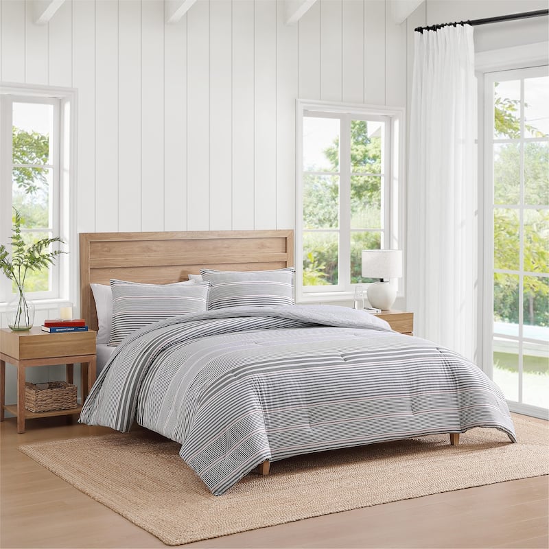 Tommy Hilfiger Danbury Stripe Cotton Blue Comforter Set