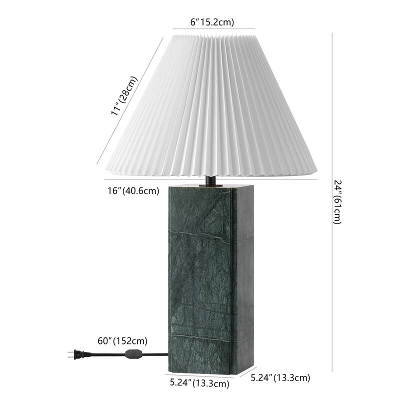 SAFAVIEH Couture Mackenzie Square Marble Table Lamp - 16"W x 16"D x 25"H
