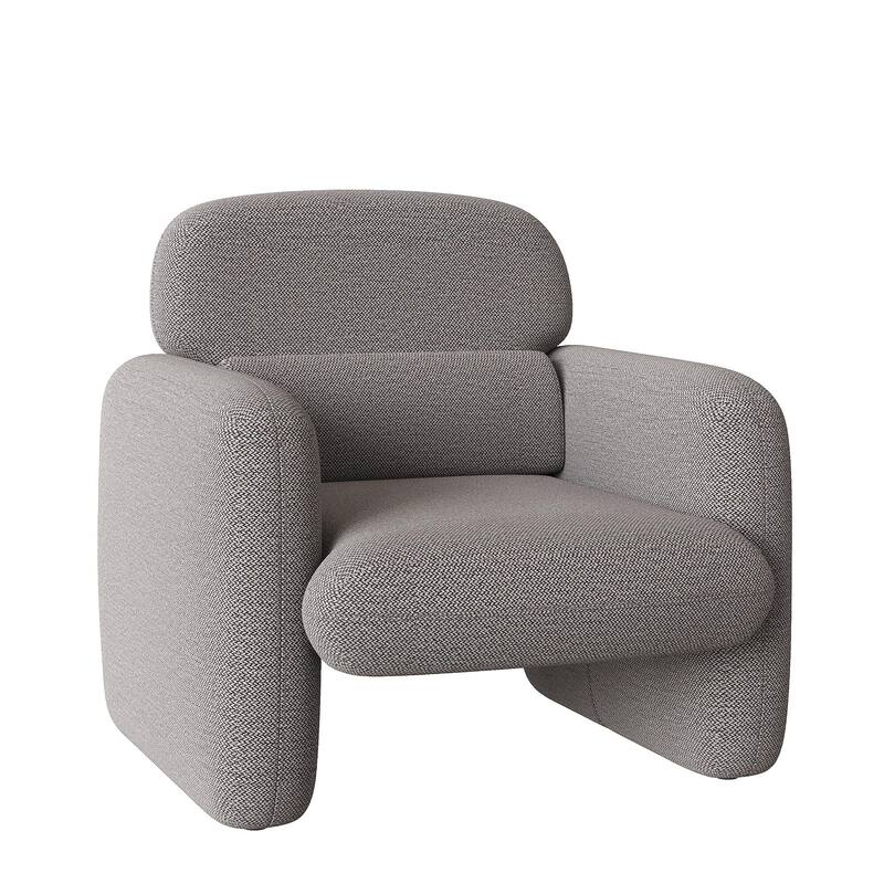 Modern Accent Chair, Wood Frame Sofa Chair, Comfortable Reading Armchair for Living Room