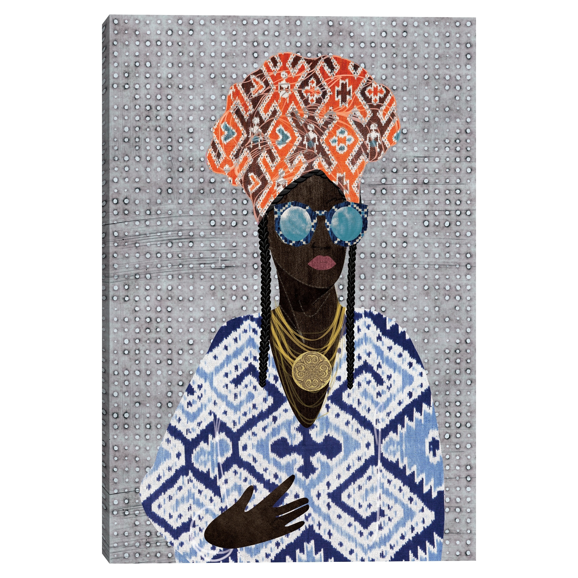 Dots Queen on Gray by Nikki Chu Canvas Art Print