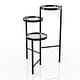 preview thumbnail 4 of 4, Furniture of America Cora Modern Black 11-inch Glass Top 3-tier Indoor Plant Stand