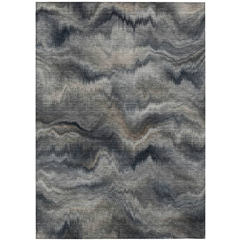 HomeRoots Abstract Transitional Rectangle Outdoor Rug