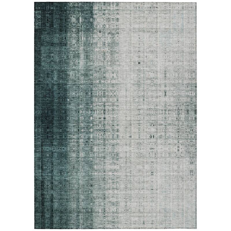 Machine Washable Indoor/ Outdoor Contemporary Ombre Chantille Rug