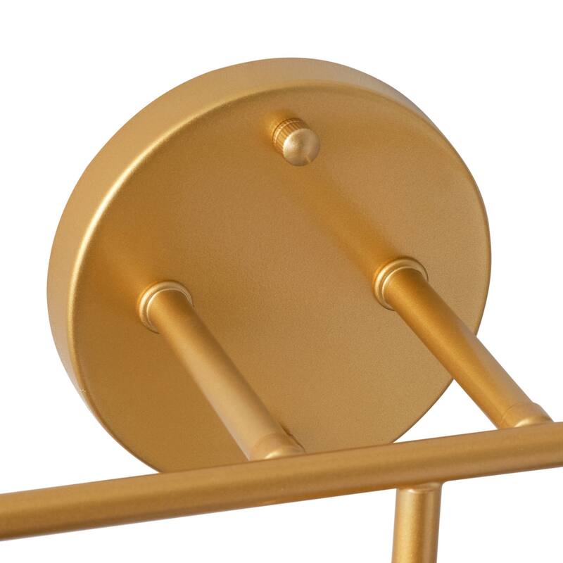 Painted Gold 3-Light Vanity Light with Clear Striped Glass Shades for Bathroom Mirror