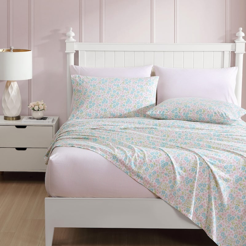 Laura Ashley Mixed Print Cotton 6 Piece Sheet Sets