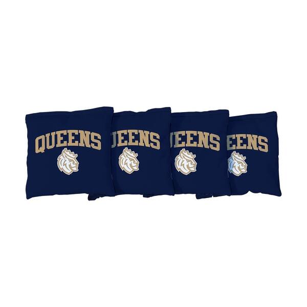 slide 2 of 3, Queens University of Charlotte Royals Navy Cornhole Bags All-Weather Resin Filled