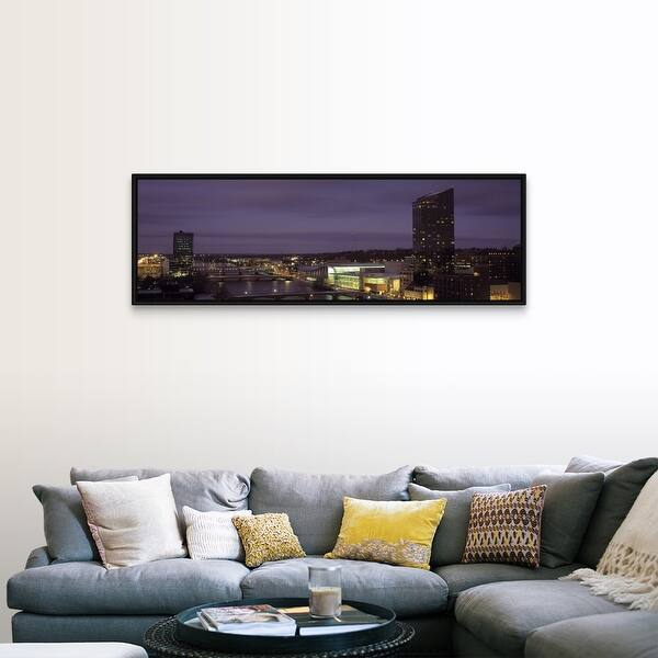 Shop Michigan Grand Rapids Black Float Frame Canvas Art