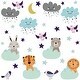 preview thumbnail 5 of 5, Walplus Animals up in Clouds Wall Sticker Children Nursery Decor Decal