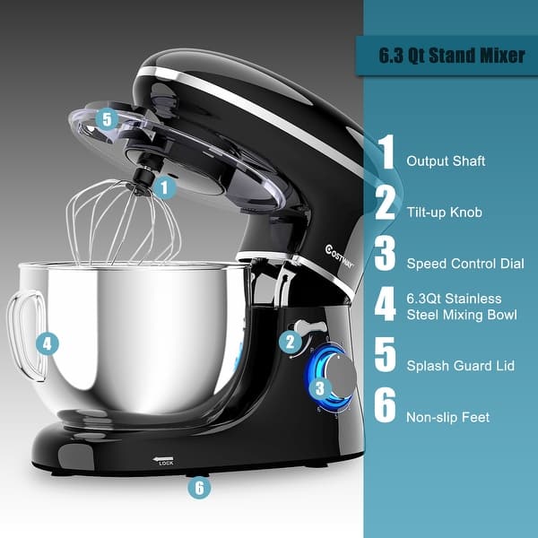 6.3Qt Electric Tilt-Head Food Stand Mixer 6 Speed 660W - 6.3 Quart - On  Sale - Bed Bath & Beyond - 30432456