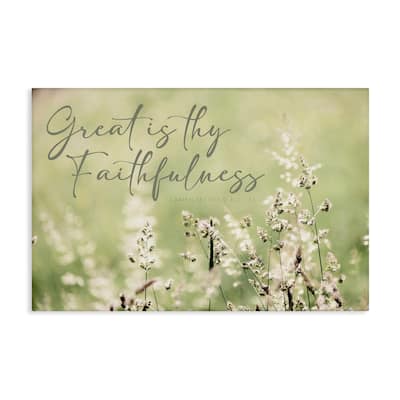 Stupell Spiritual Faithfulness with Florals Canvas Wall Art Design By Erin Marie
