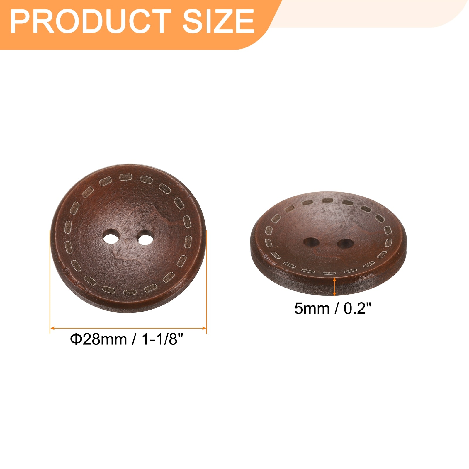 Wooden Sewing Button 2 Holes Wood Round Craft Replacement Buttons for Sewing Clothing Pillow DIY Crafts Decoration